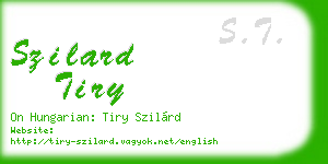szilard tiry business card