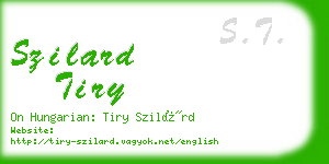 szilard tiry business card